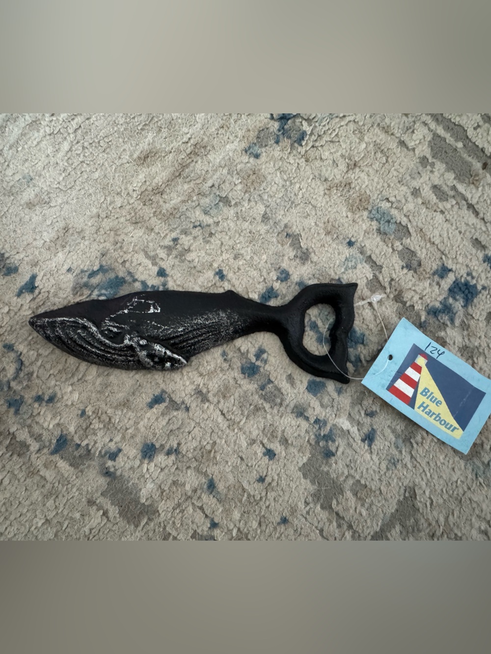 Black Cast Iron Whale Bottle Opener